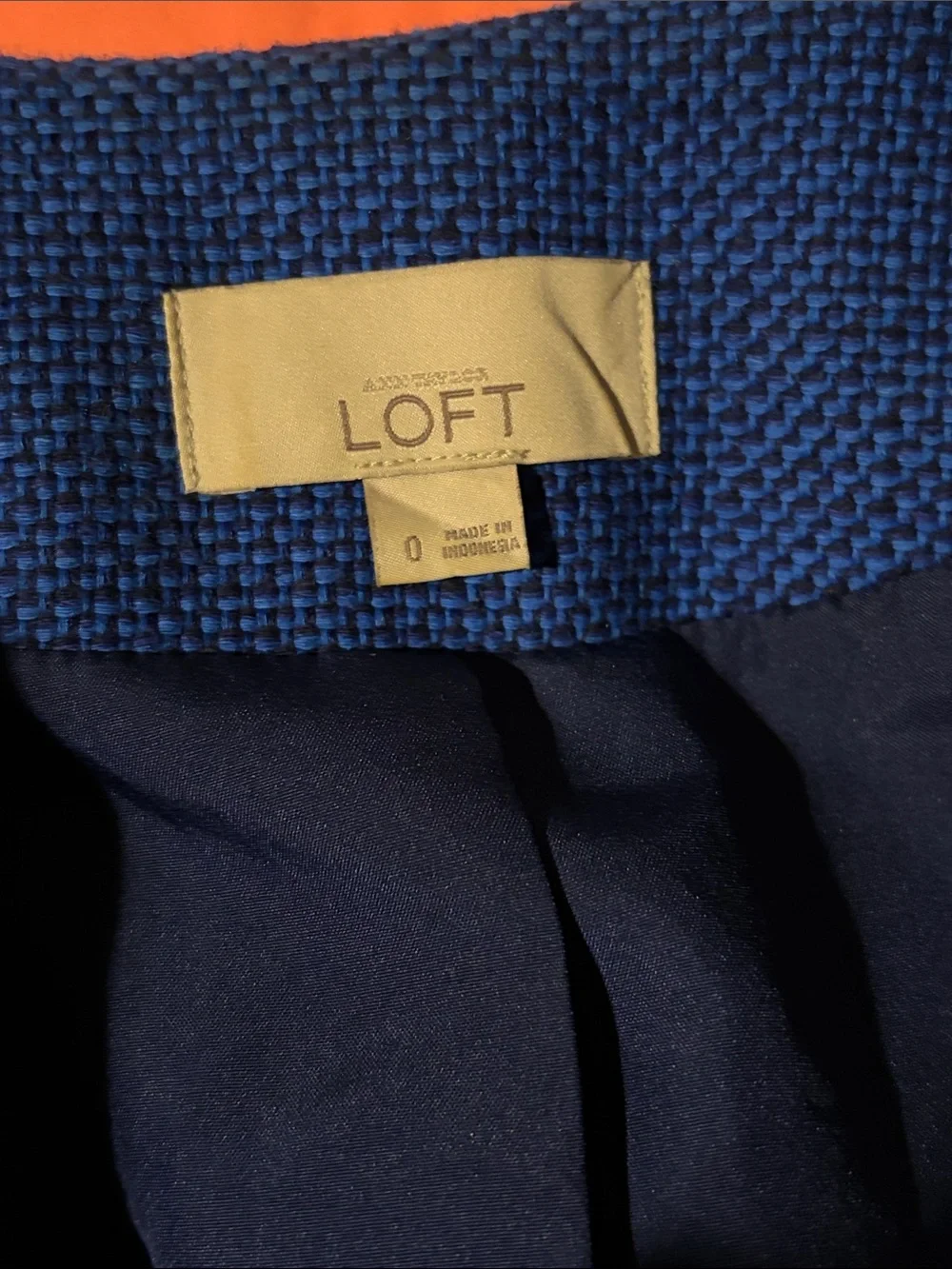 LOFT Royal Blue Open-Front Frayed Jacket